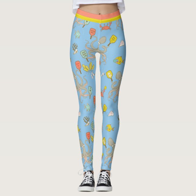 Cute under vatten-pickleball (liten bricka storlek leggings (Framsida)