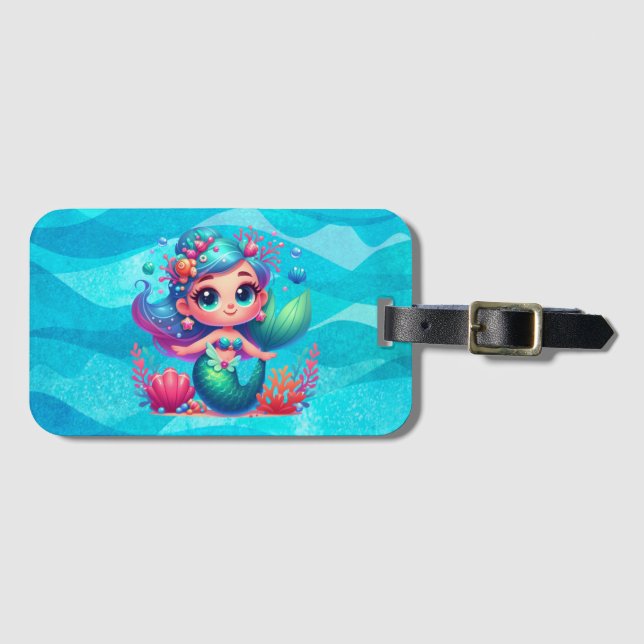 Cute under vatten, sjöjungfru bagagebricka (Framsida horisontal)