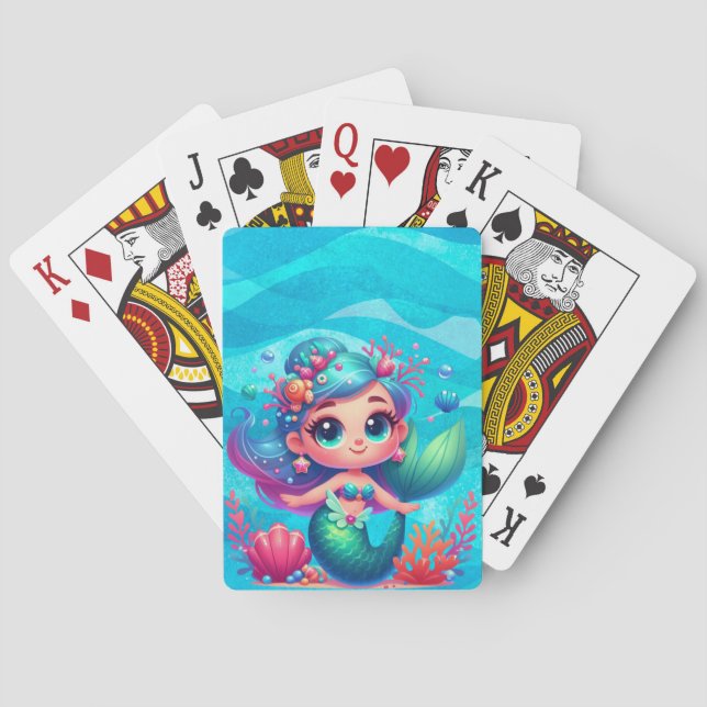 Cute under vatten, sjöjungfru casinokort (Baksidan)