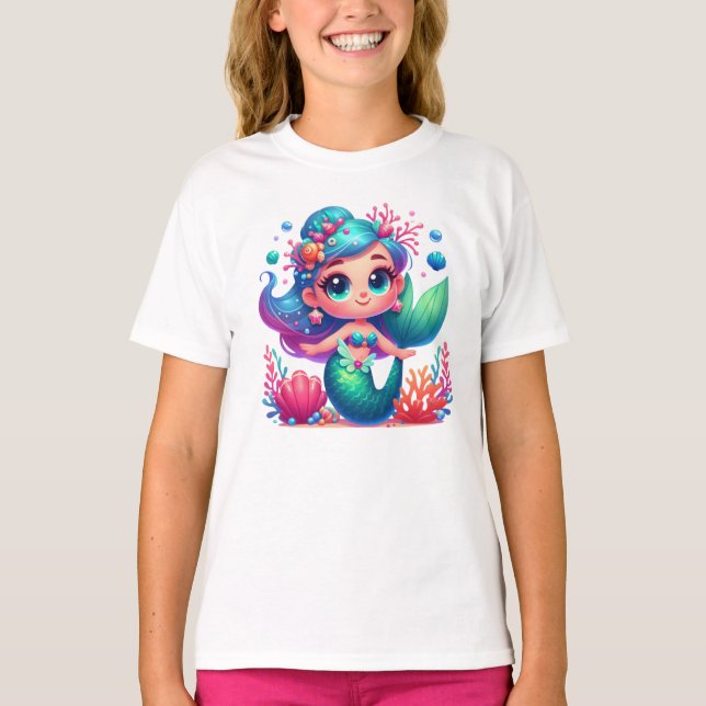 Cute under vatten, sjöjungfru t shirt (Framsida)