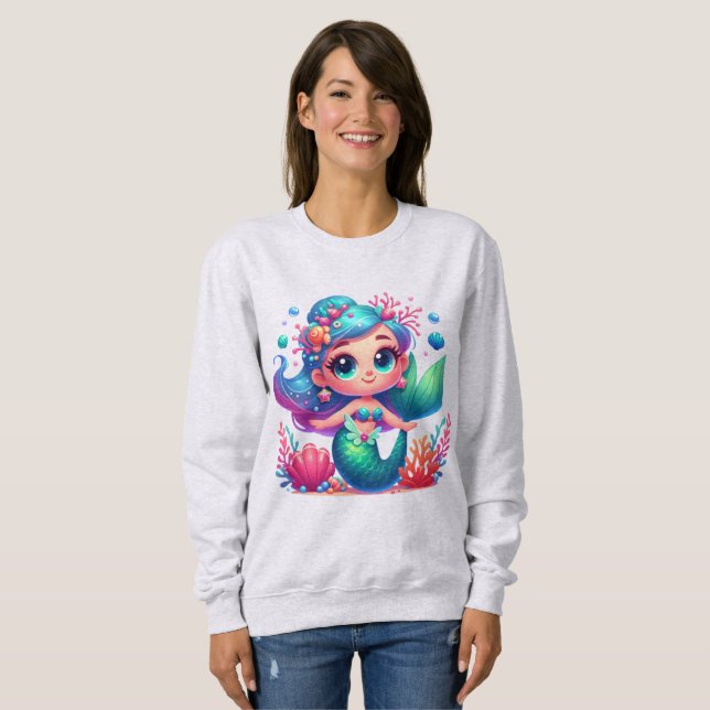 Cute under vatten, sjöjungfru t shirt (Hel framsida)