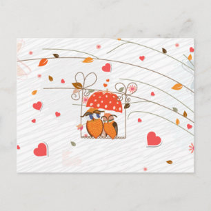 Cute underbar valentines uggla i kärlek under para helg vykort