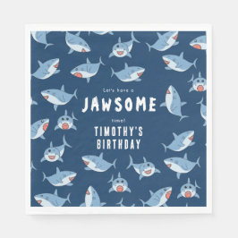 Cute Underbar White Shares Ocean Födelsedagsfest Pappersservett