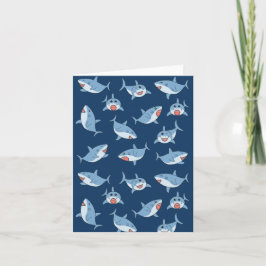 Cute Underbara vithajar vid Mönster Kort