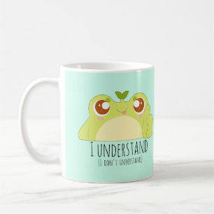 Cute Understand Grönt Frog Kaffemugg