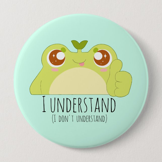 Cute Understand Grönt Frog Knapp (Framsida)
