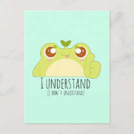 Cute Understand Grönt Frog Vykort
