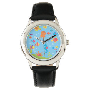 Cute undervattenslevande varelser barn armbandsur