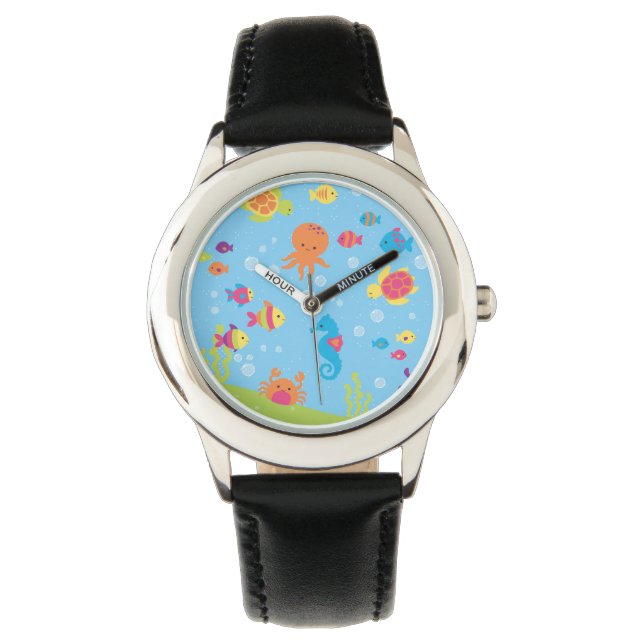 Cute undervattenslevande varelser barn armbandsur (Framsida)