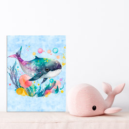 Cute undervattensval poster
