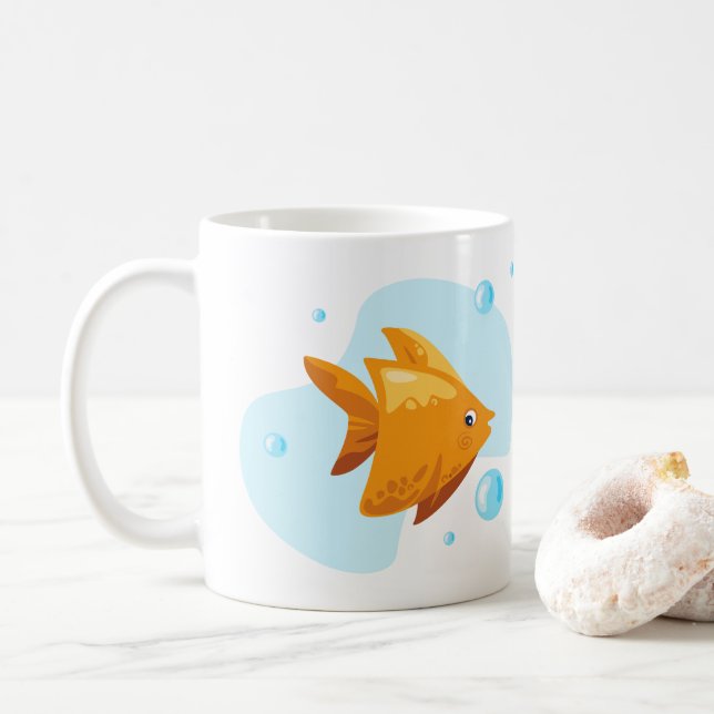 Cute undervattensvärlden. Havets liv. Fisk Kaffemugg (Med munk)