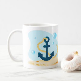 Cute undervattensvärlden. Havets liv. Nautical Anc Kaffemugg