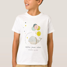 Cute Underwater Balloon Whale Heart Barns födelsed T Shirt