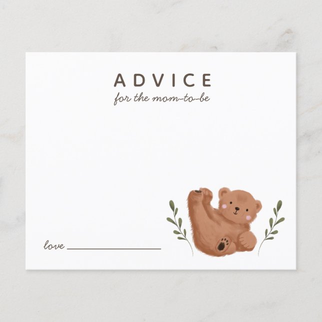 Cute Unge Bear Adress for Mamma Card (Framsida)