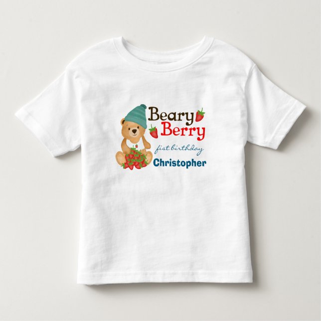 Cute Unge Beary Berry Första födelsedag Barn T-shi T Shirt (Framsida)