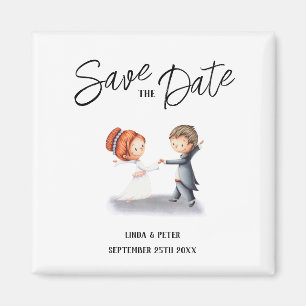 Cute Unic-par som dansar Romantic Bröllop Magnet