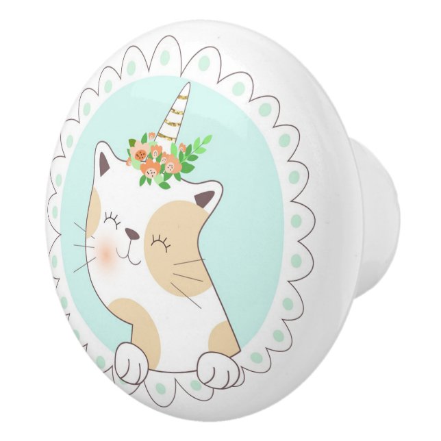 Cute Unicat Ceramic Knob Knopp (Höger)