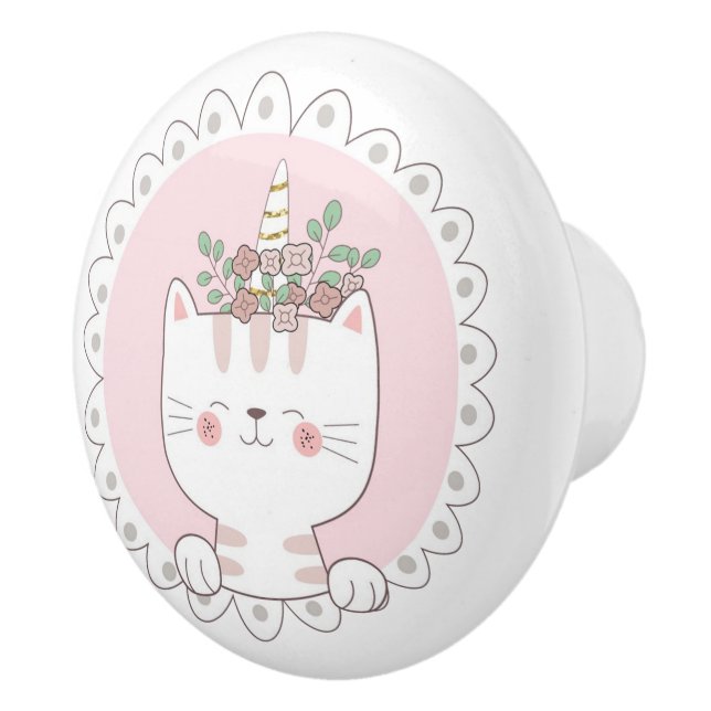 Cute Unicat Ceramic Knob Knopp (Höger)