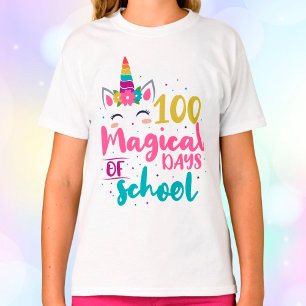 Cute Unicorn 100 Magic Days of School T Shirt