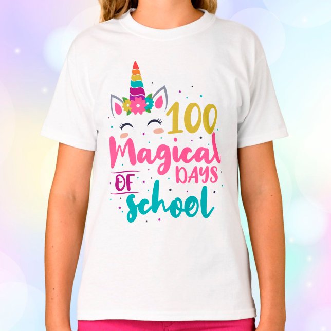 Cute Unicorn 100 Magic Days of School T Shirt (Skapare uppladdad)