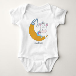 Cute Unicorn-anpassade namn - barnkläder T Shirt