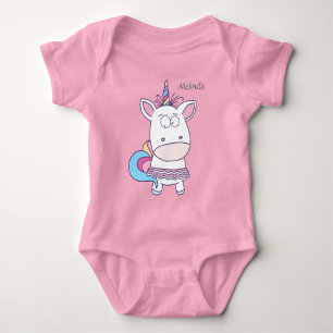 Cute Unicorn-anpassade namn - barnkläder T Shirt