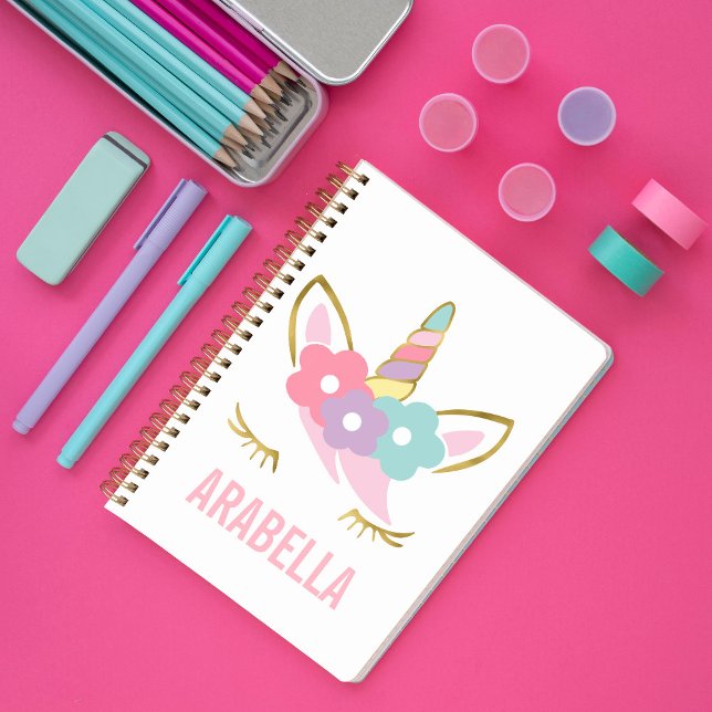 Cute Unicorn Ansikte Anteckningsbok (Skapare uppladdad)