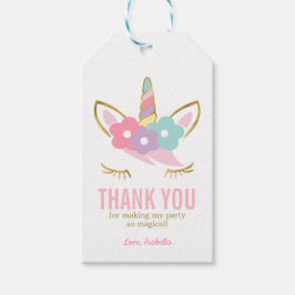 Cute Unicorn Ansikte Girl Birthday Presentetikett