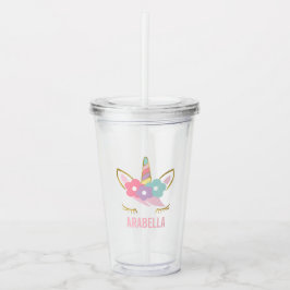 Cute Unicorn Ansikte Girl Take Away Mugg