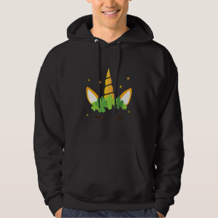 Cute Unicorn ansikte St Patricks days-flickor Hoodie