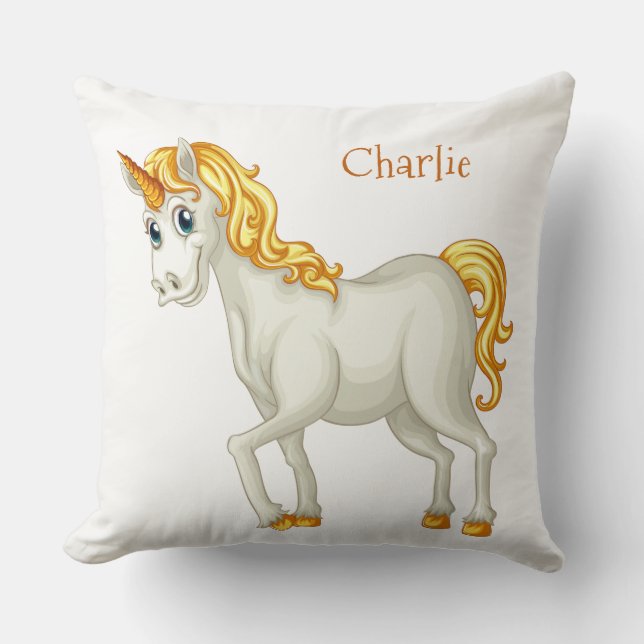 Cute Unicorn-användarnamn dekorativ kudde (Framsida)