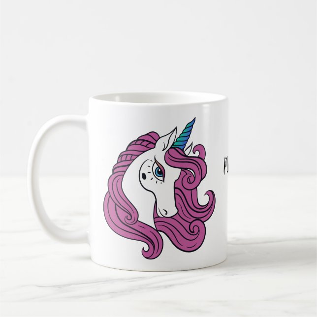 Cute Unicorn-användarnamn mugg (Vänster)