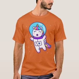 Cute Unicorn Astronaut Flyter i Space-Tecknaden T Shirt