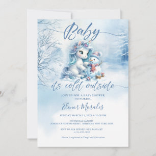 Cute Unicorn Baby Kall utanför babyskabinsen Inbjudningar