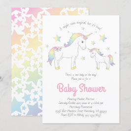 Cute Unicorn Baby Shower Inbjudningar