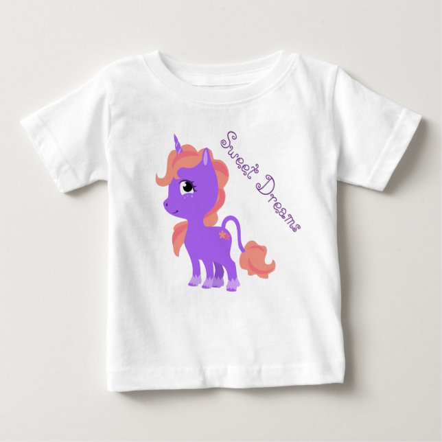 Cute Unicorn Baby T Shirt (Framsida)