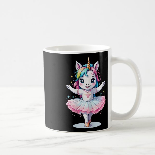 Cute Unicorn Ballet and Ballerin Kaffemugg (Höger)