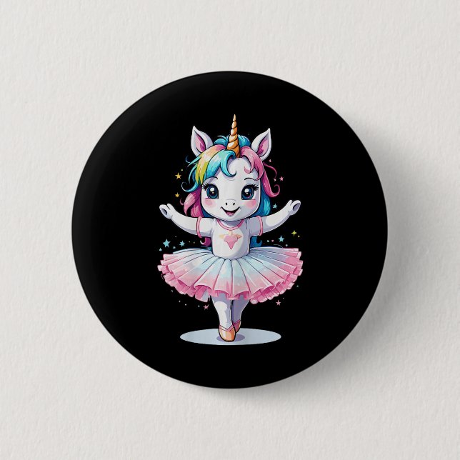 Cute Unicorn Ballet and Ballerin Knapp (Framsida)