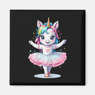 Cute Unicorn Ballet and Ballerin Magnet