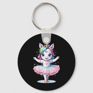 Cute Unicorn Ballet and Ballerin Nyckelring