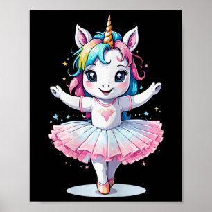 Cute Unicorn Ballet and Ballerin Poster