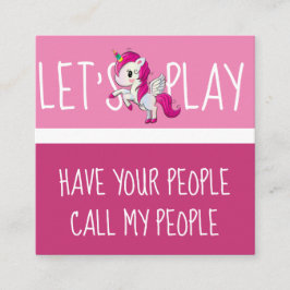 Cute Unicorn Barn Playdate Fyrkantigt Visitkort