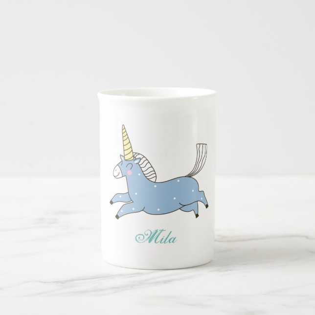 Cute Unicorn Benporslin Mugg (Framsidan)