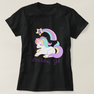 Cute Unicorn Birthday Anpassningsbar Number Typogr Tröja