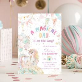 Cute Unicorn Birthday bjudande Inbjudningar