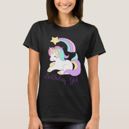 Cute Unicorn Birthday Girl Trendig Typography Art Tee Shirt