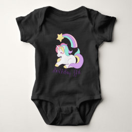 Cute Unicorn Birthday Girl Trendig Typography Art Tröja