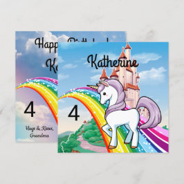 Cute UNICORN Birthday Personalize Girl's Namn Age