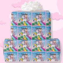 Cute UNICORN Birthday Personalize Girl's Namn Age