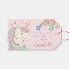 Cute Unicorn Birthday Tack Presentetikett